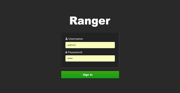 Login page