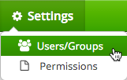 Settings>Users/Groups