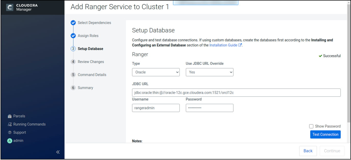 Configuring a Ranger Database using ServiceName format