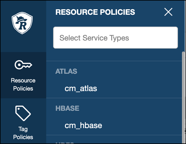 Shows individual resource-based poilices list.