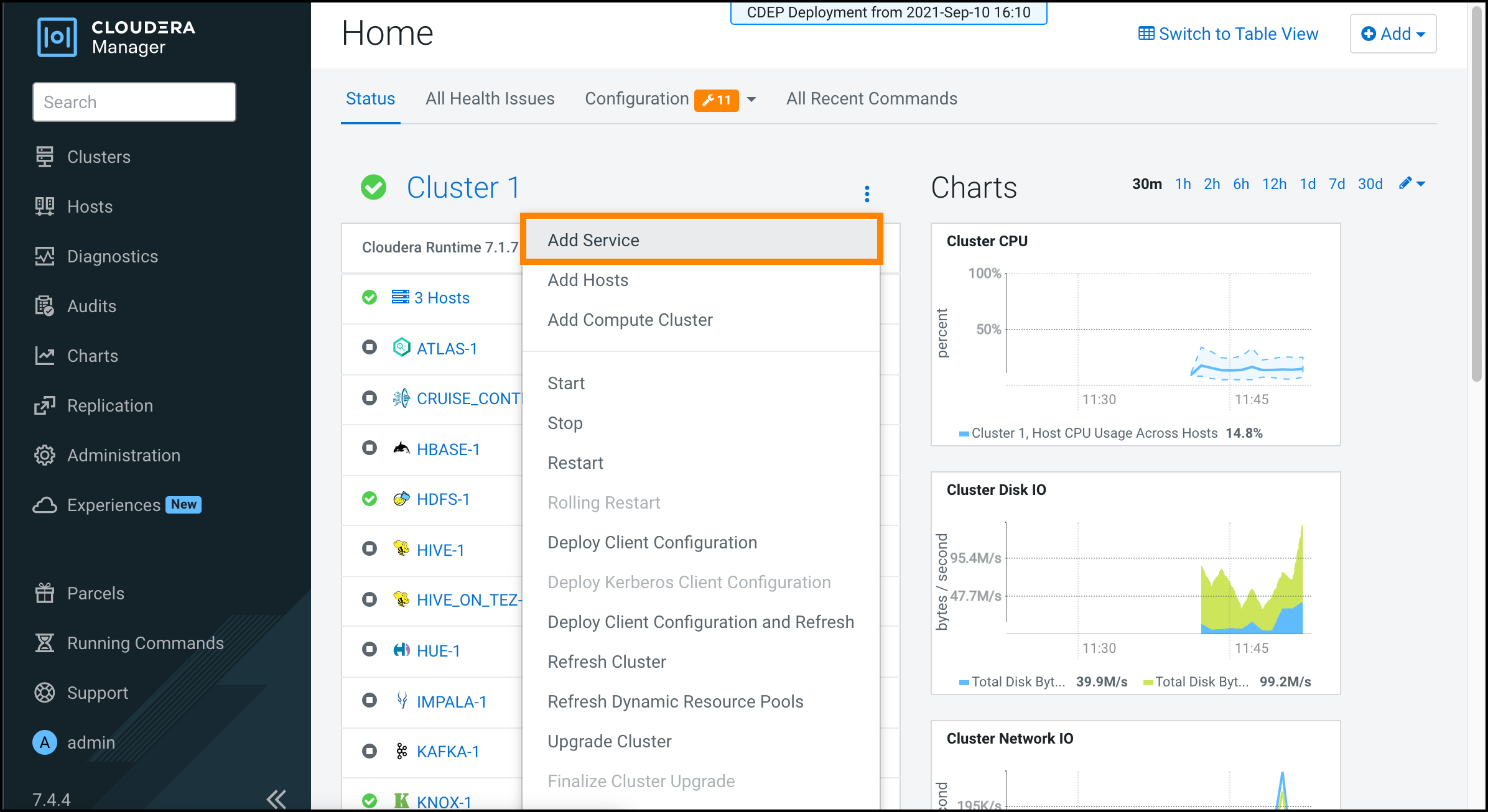 Adding Ranger service to a cluster