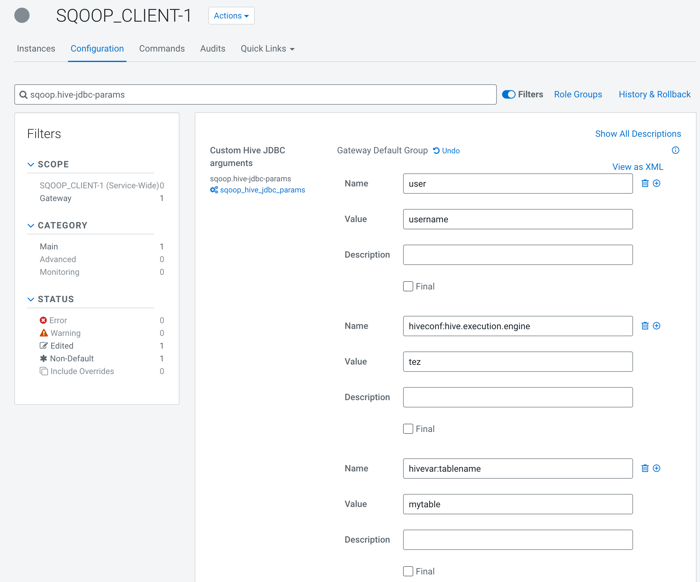 Configuring custom Hive JDBC arguments for Sqoop Hive import