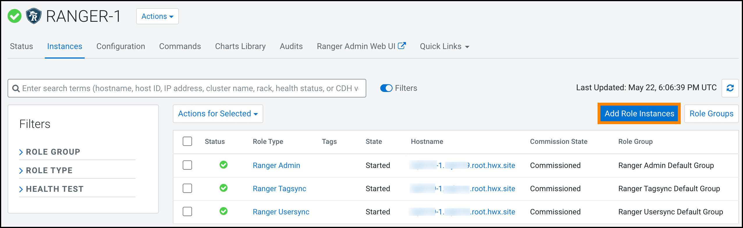 Adding UserSync and Tagsync role instances