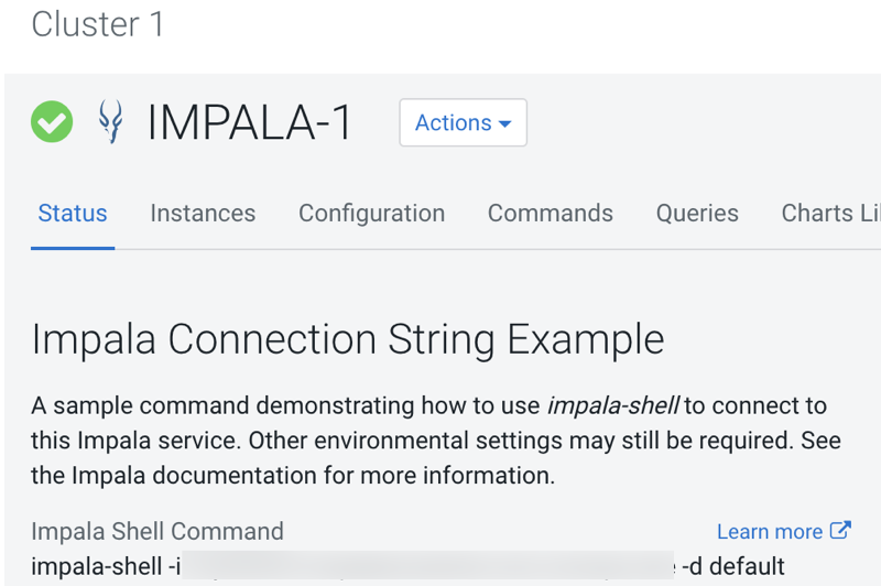 Impala Connection String