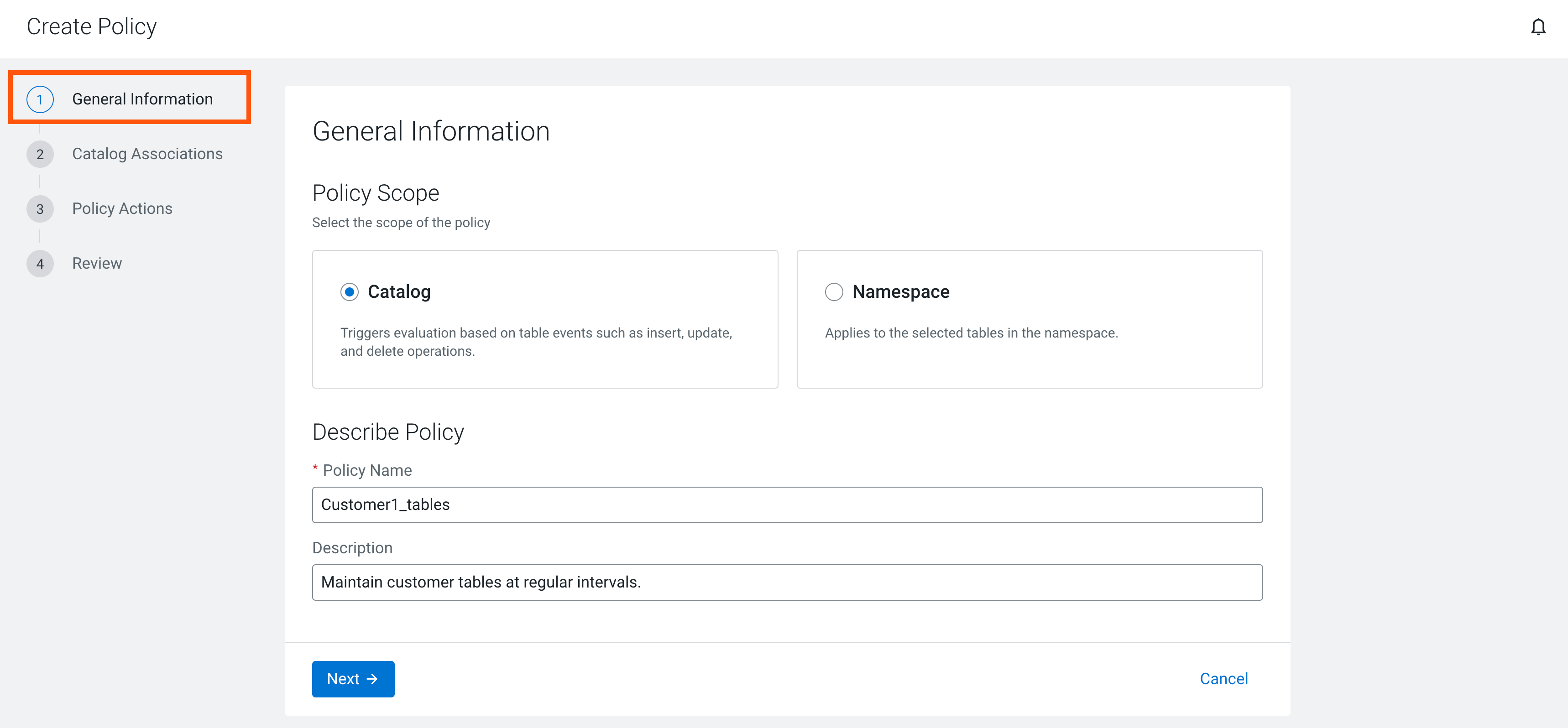 The image shows the General Information tab.