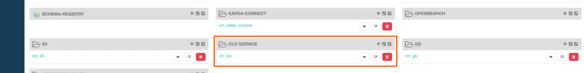 The image shows the CLO service in Ranger where you can add Ranger policies.