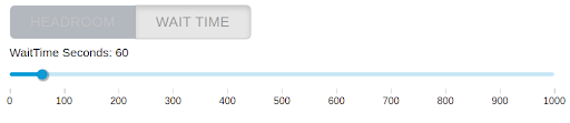 Image showing how to set wait time for queuing queries using the CDW web interface.