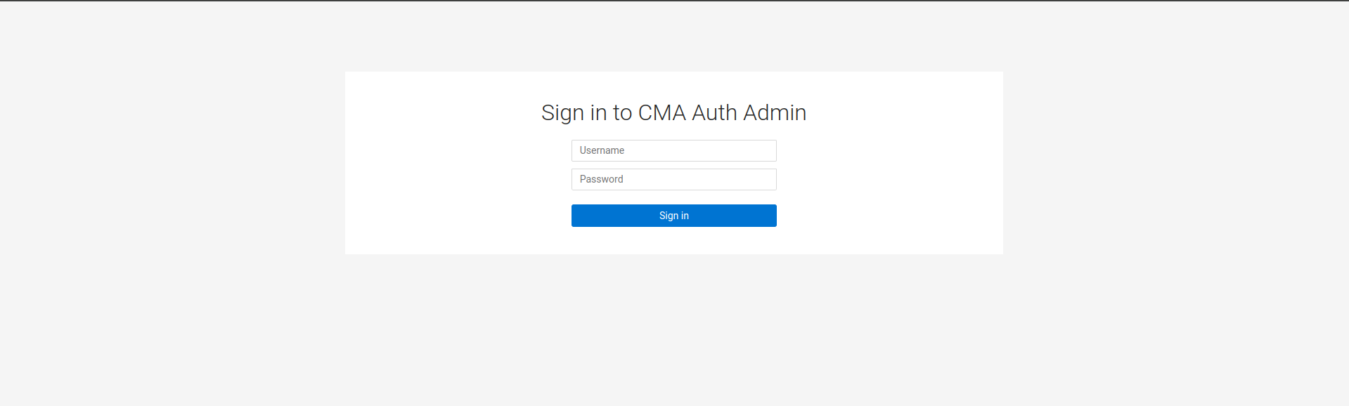 Cloudera Migration Assistant Auth Server log-in page