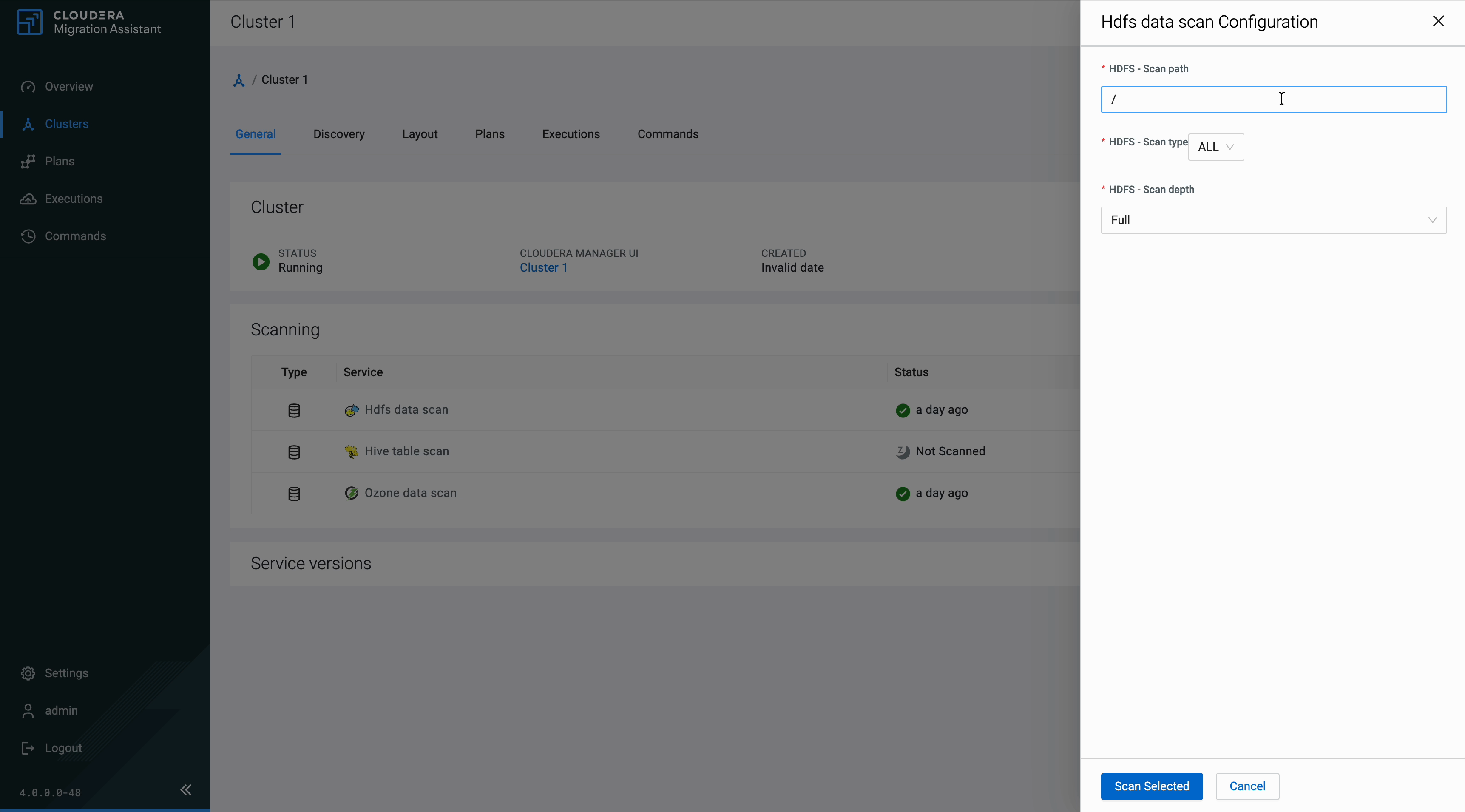 scan configuration