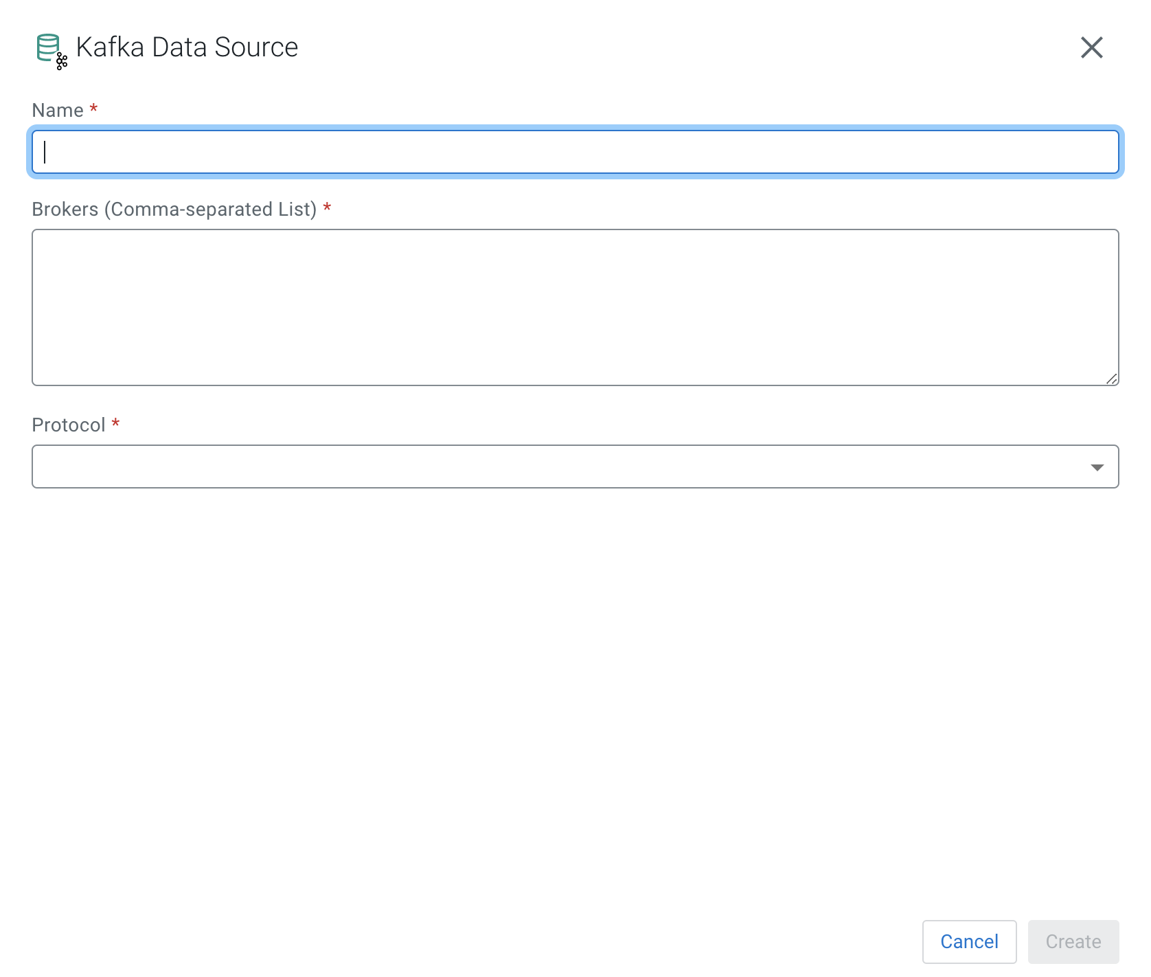 Adding Kafka Data Source