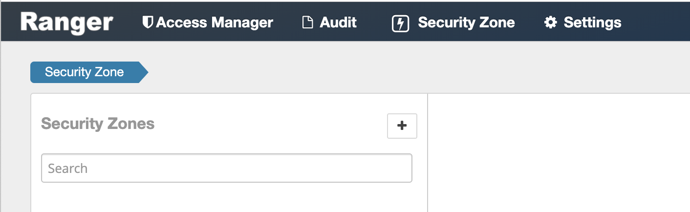 Shows Ranger Security Zones page.