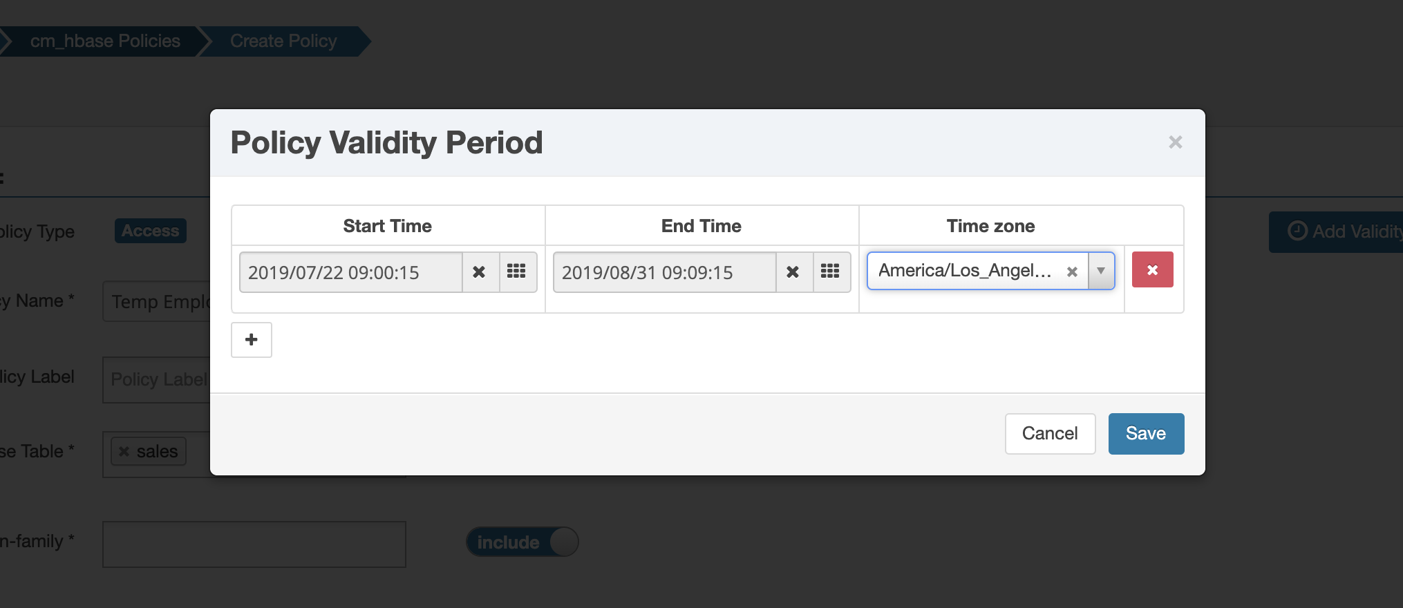 Policy Validity Period Example