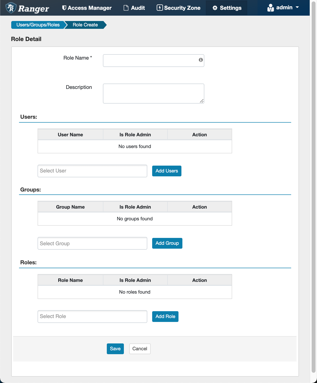 Role Details Page