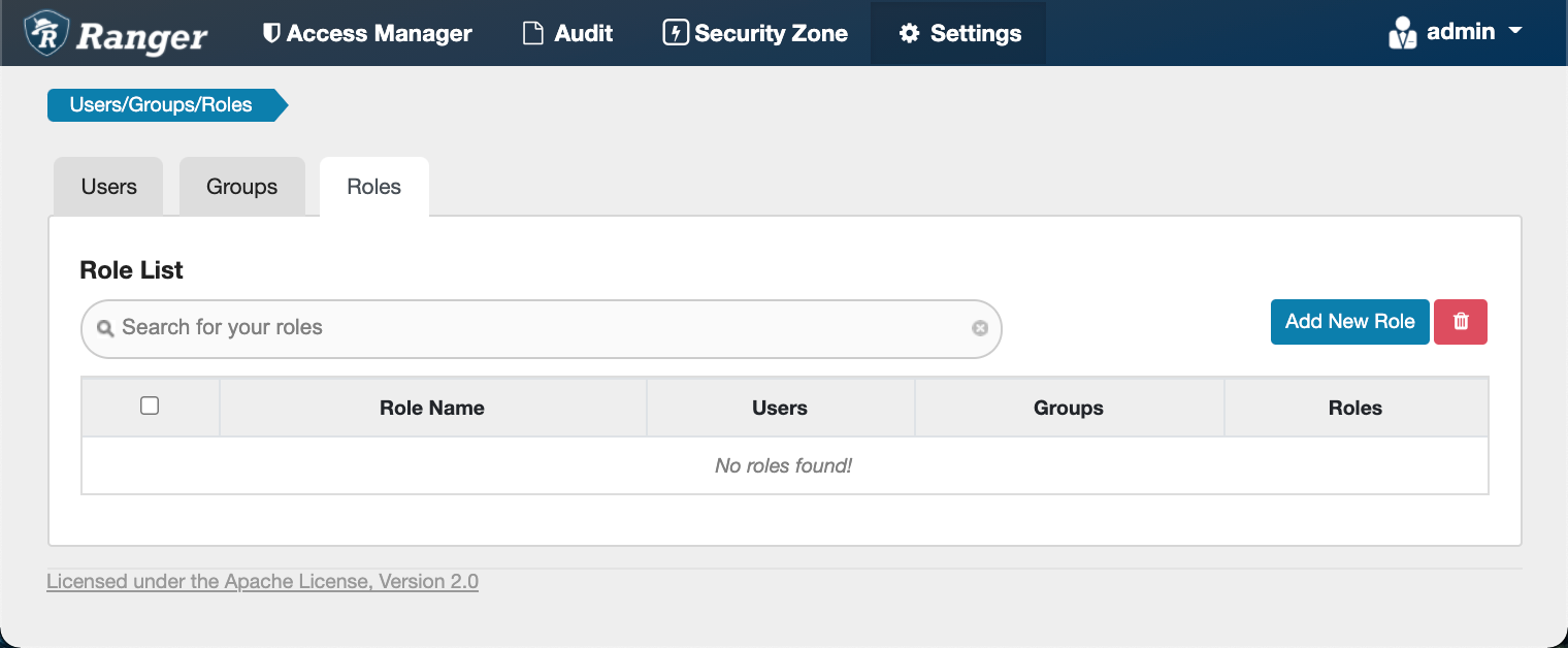 Roles appears with Roles List active