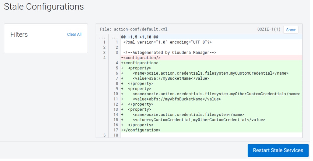 Cloudera Manager - Oozie service stale configurations