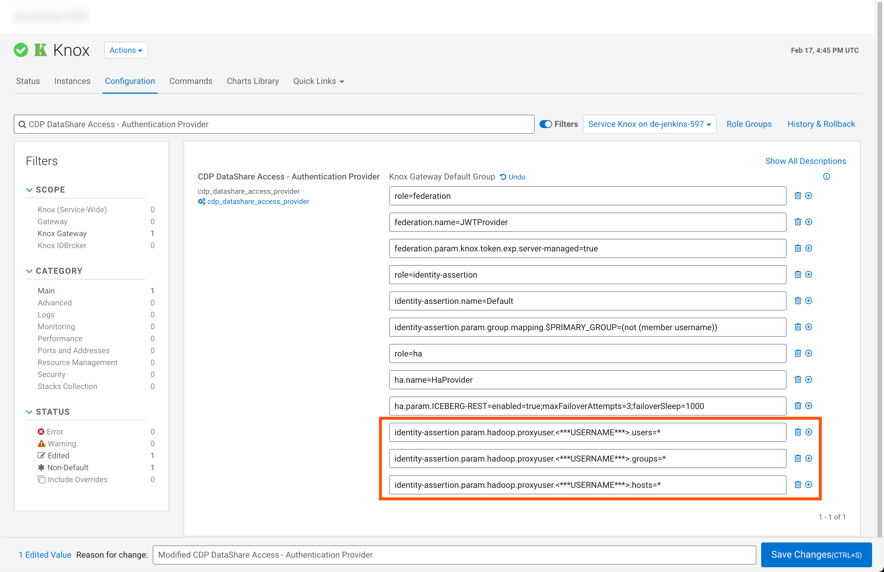 Editing Knox topologies in AWS environments